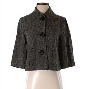 Anthro Aqua Tweed Jacket